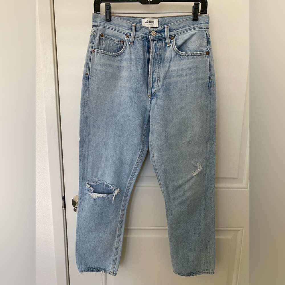 Agolde Riley cropped jeans in color shatter